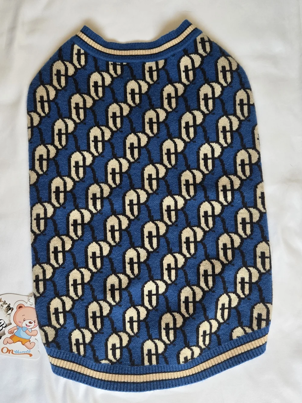 On The Roll Dog Sweater Costume X-Large 23-33 lbs Pet Blue Brand New with Tag
